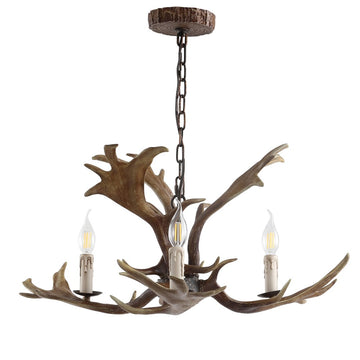 Eldora 27" Adjustable Resin Antler LED Chandelier - JONATHAN Y